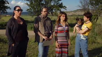 Striped Long Dress worn by Janis (Penélope Cruz) as seen in Parallel Mothers / Madres paralelas