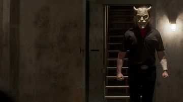 Máscara de cuerno usada por The Grabber (Ethan Hawke) como se ve en la película The Black Phone