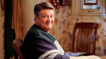 Color Block Sweater worn by George Cooper Sr. (Lance Barber) as seen in Young Sheldon TV series outfits (Season 5 Episode 5)