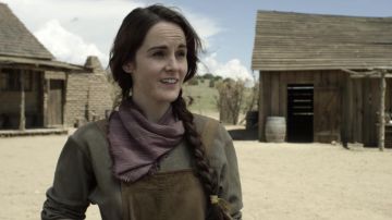 Mono de lona usado por Alice Fletcher (Michelle Dockery) como se ve en el vestuario de la serie de televisión Godless (Temporada 1 Episodio 3)