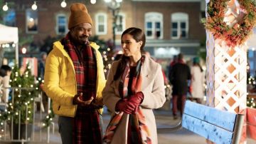 Printed Scarf worn by Camila (Roselyn Sánchez) as seen in An Ice Wine Christmas