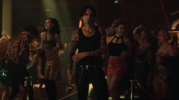 Black Leather Belt worn by Tommy Lee (Sebastian Stan) as seen in Pam & Tommy TV series (Season 1)