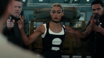Harness Top worn by Braddock (Tati Gabrielle) as seen in Uncharted movie outfits
