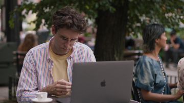 Striped button down shirt worn by Drew Gardner (John Paul Reynolds) as seen in Search Party TV show wardrobe (S05E05)