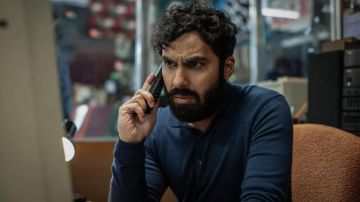 Blue Long Sleeve Polo Shirt worn by Aadesh Chopra (Kunal Nayyar) as seen in Suspicion TV Series Wardrobe (Season 1)