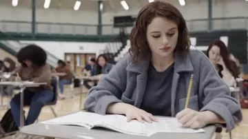 Grey jacket worn by Tessa (Joey King) as seen in The In Between movie wardrobe