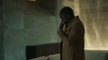 Camel wool coat worn by Edward (David Oyelowo) as seen in The Girl Before outfits (Season 1)