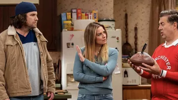 Adidas Two Tone Sweatshirt worn by Neil O'Connor (Alex Bonifer) as seen in KEVIN CAN F**K HIMSELF TV show wardrobe (Season 1 Episode 2)