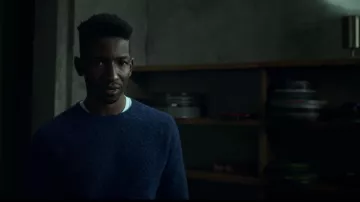 Blue sweater worn by Dan Turner (Mamoudou Athie) as seen in Archive 81 TV Series (Season 1 Episode 5)