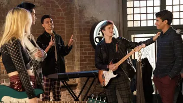 Leather Jacket worn by Benjamin 'Benji' Campbell (George Sear) as seen in Love, Victor TV show outfits (Season 2 Episode 5)