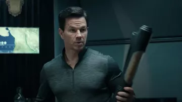 Zip Sports Slim Sweater worn by Victor Sullivan (Mark Wahlberg) as seen in Uncharted movie