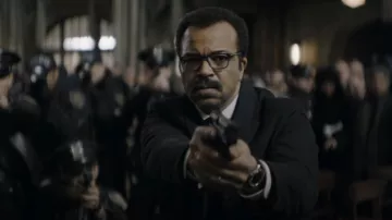 Blue Dial Watch worn by James Gordon (Jeffrey Wright) as seen in The Batman movie wardrobe