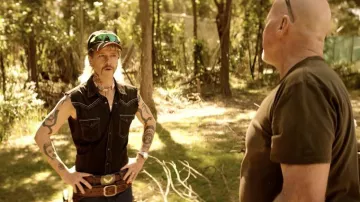 Sleeveless Black Denim Jacket worn by Joe Exotic (John Cameron Mitchell) as seen in Joe vs Carole TV show wardrobe (Season 1)