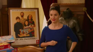 The blue dress worn by Jeanne Chardon-Spitzer (Alice Pol) in the film Murder Party