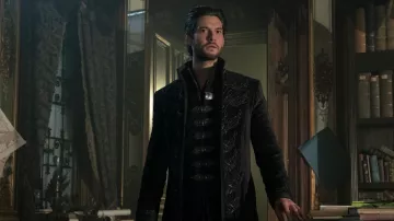 Black coat worn by General Kirigan (Ben Barnes) as seen in Shadow and Bone TV show wardrobe (Season 1 Episode 5)