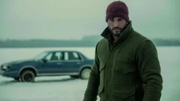 Green Wool Coat worn by Shadow Moon (Ricky Whittle) as seen in American Gods TV series outfits (Season 3 Episode 2)
