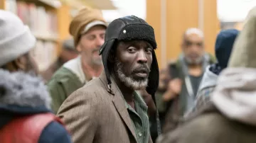 Fur Leather Hat worn by Jackson (Michael K. Williams) as seen in The Public movie