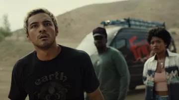 Earth Black T-shirt worn by Kevin (Brandon Perea) as seen in Nope movie outfits