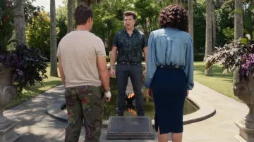Noah Green Floral Printed Pants usado por Kelvin Gemstone (Adam DeVine) como se ve en The Righteous Gemstones Wardrobe (S02E07)
