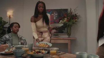 Gucci Silk Track Pants worn by Hilary Banks (Coco Jones) as seen in Bel-Air Wardrobe (Season 1 Episode 2)