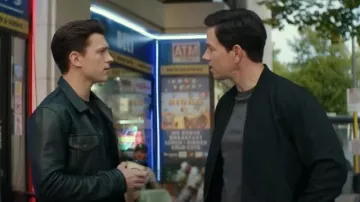The leather jacket worn by Nathan Drake (Tom Holland) in the film Uncharted