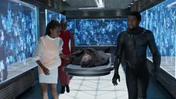 Shuri's (Letitia Wright) white transparent sweater in the movie Black Panther