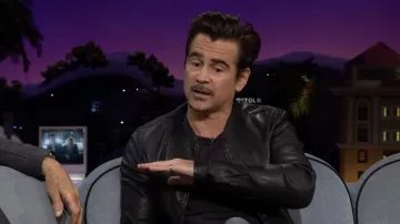 Leather jacket worn by Colin Farrell as seen in The Late Late Show with James Corden