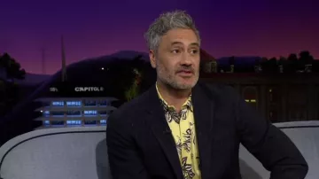 Yellow floral shirt worn by Taika Waititi as seen in The Late Late Show with James Corden 
