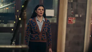 Printed Cardigan worn by Sarah (Aisling Bea) as seen in Doctor Who TV series (Season 13 Episode 7)