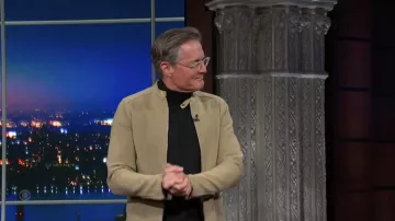 Beige Zip Jacket worn by Kyle MacLachlan in The Late Show with Stephen Colbert