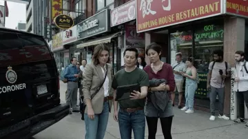 Blazer jacket worn by Dr. Jenny Cooper (Serinda Swan) as seen in Coroner TV series outfits (Season 4 Episode 3)