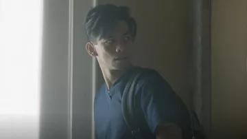 Navy Blue Tee worn by Rizal (Aldrin Bundoc) as seen in Coroner TV show wardrobe (Season 4 Episode 3)