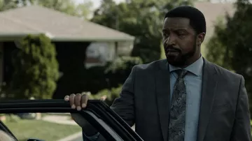 Grey Paisley Printed Tie worn by Detective Donovan McAvoy (Roger Cross) as seen in Coroner (S04E04)