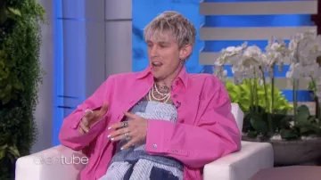 Striped Patchwork Overalls worn by Machine Gun Kelly in The Ellen DeGeneres Show on March 8, 2022