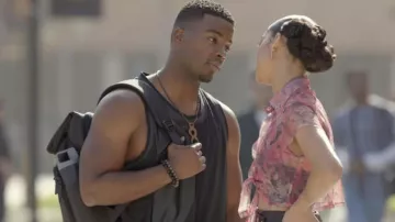 Printed Cropped Floral Shirt worn by Olivia Baker (Samantha Logan) as seen in All American TV show wardrobe (Season 4 Episode 10)