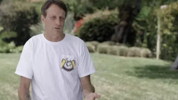 White Pocket T-shirt worn by Tony Hawk in Tony Hawk: Until the Wheels Fall Off