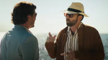 Brown Suede Jacket worn by Nick Cage (Nicolas Cage) as seen in The Unbearable Weight of Massive Talent movie outfits