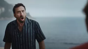 Striped Printed Shirt worn by Nick Cage (Nicolas Cage) as seen in The Unbearable Weight of Massive Talent movie