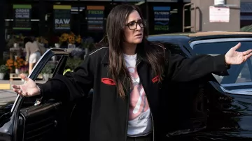 Black Zip Coat Jacket worn by Sam Fox (Pamela Adlon) as seen in Better Things Wardrobe (Season 5 Episode 2)