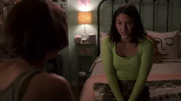 Green skin tight top worn by Izzie (Fivel Stewart) in Atypical TV show wardrobe (Season 3 Episode 6)