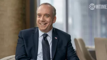 Printed Tie worn by Chuck Rhoades (Paul Giamatti) as seen in Billions TV series outfits (Season 6 Episode 8)