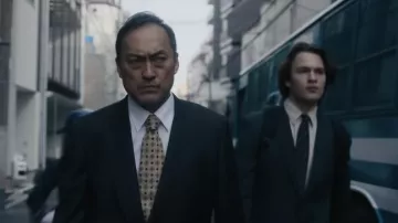 Printed Tie worn by Hiroto Katagiri (Ken Watanabe) as seen in Tokyo Vice TV series outfits (Season 1)