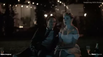 Off Shoulder White Dress worn by Lou (Kier­nan Ship­ka) as seen in Swimming with Sharks TV series wardrobe (Season 1)