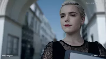 Black Stone Earrings worn by Lou (Kiernan Shipka) as seen in Swimming with Sharks TV series wardrobe (Season 1)