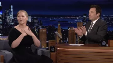 Black Dress worn by Amy Schumer as seen in The Tonight Show Starring Jimmy Fallon on March 16, 2022