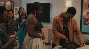 Veste en toile brune portée par Will Smith (Jabari Banks) vue dans Bel-Air (S01E08)
