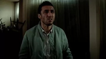 The blue bomber jacket worn by Mounir El Khoury (Sofian Khammes) in the film Sentinel South
