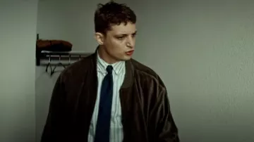 The brown velvet jacket worn by Christian Lafayette (Niels Schneider) in the film Sentinel South