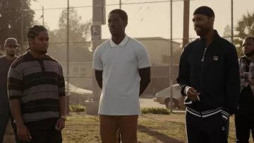 Light Blue Polo Shirt worn by Franklin Saint (Damson Idris) as seen in Snowfall TV series outfits (S05E06)
