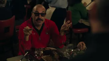 Fila Red Track Jacket worn by Dr. Swerdlow (Rick Hoffman) as seen in Billions TV series outfits (Season 6 Episode 10)